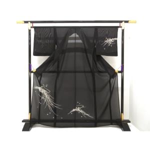 【未使用品】単衣　駒絽訪問着　友禅銀彩加工