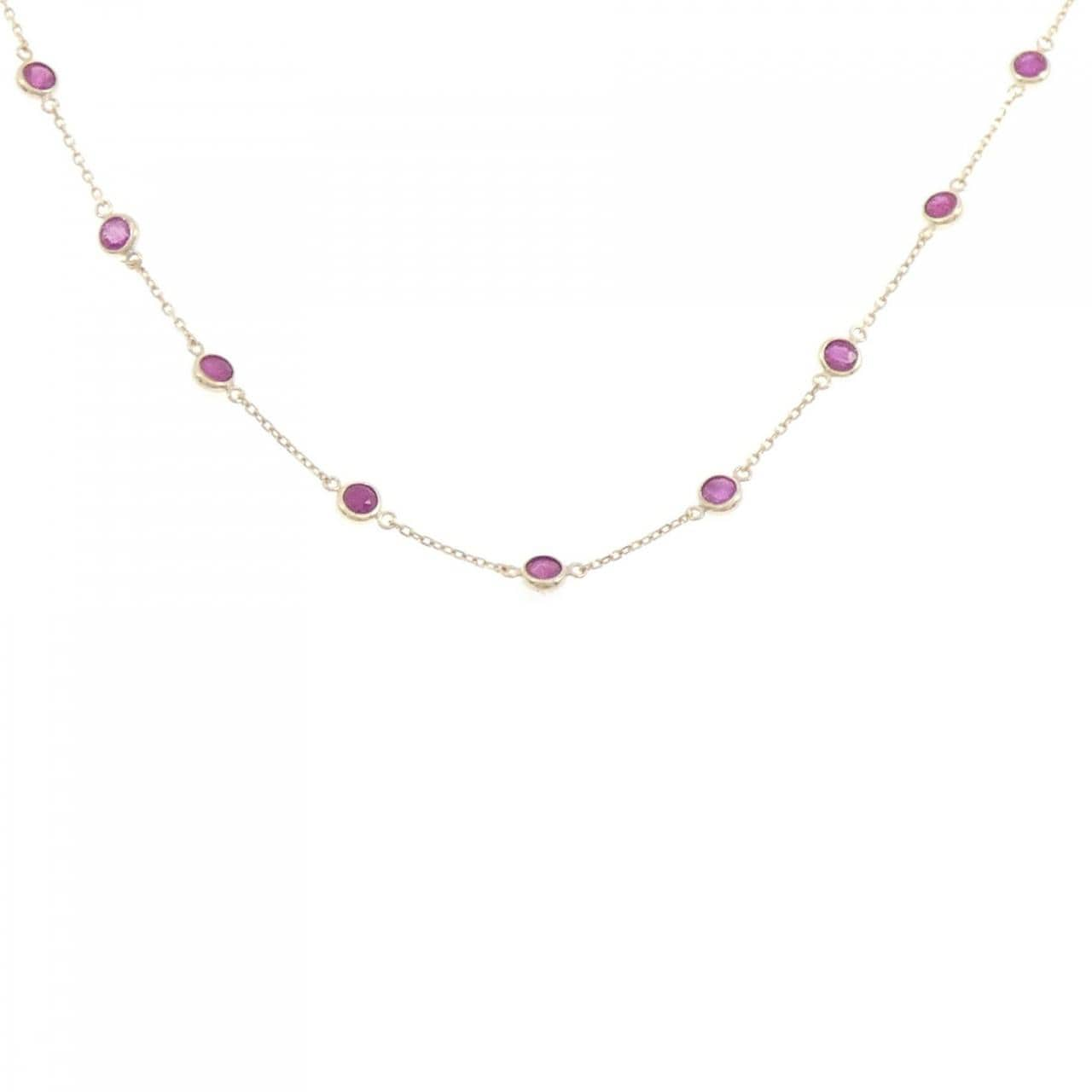 [BRAND NEW] K10YG Ruby Necklace