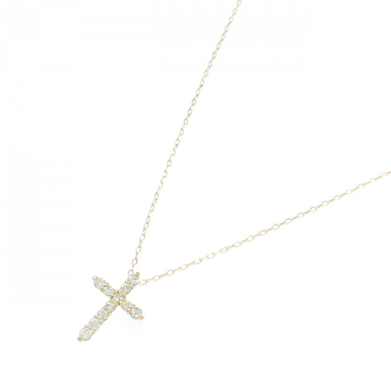 K18YG クロス ダイヤモンド ネックレス 0.30CT