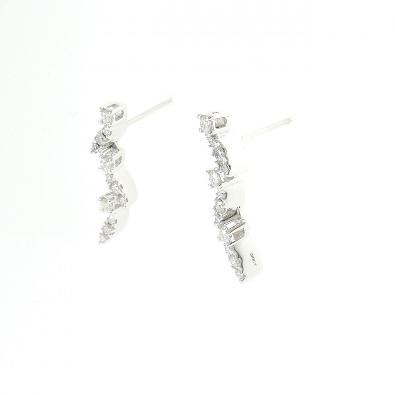 K18WG ダイヤモンド ピアス 0.42CT