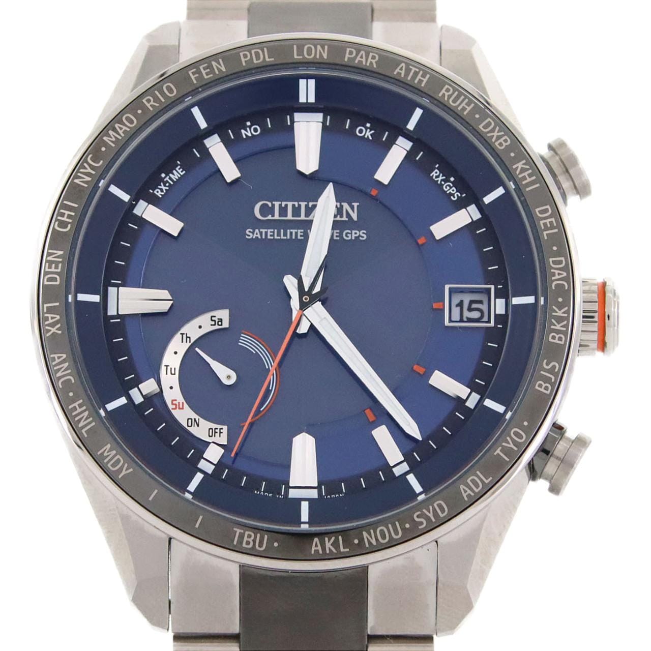 シチズン アテッサ サテライトウエーブGPS 電波時計 F150-T025811/CC3085-51L TI ソーラークォーツ