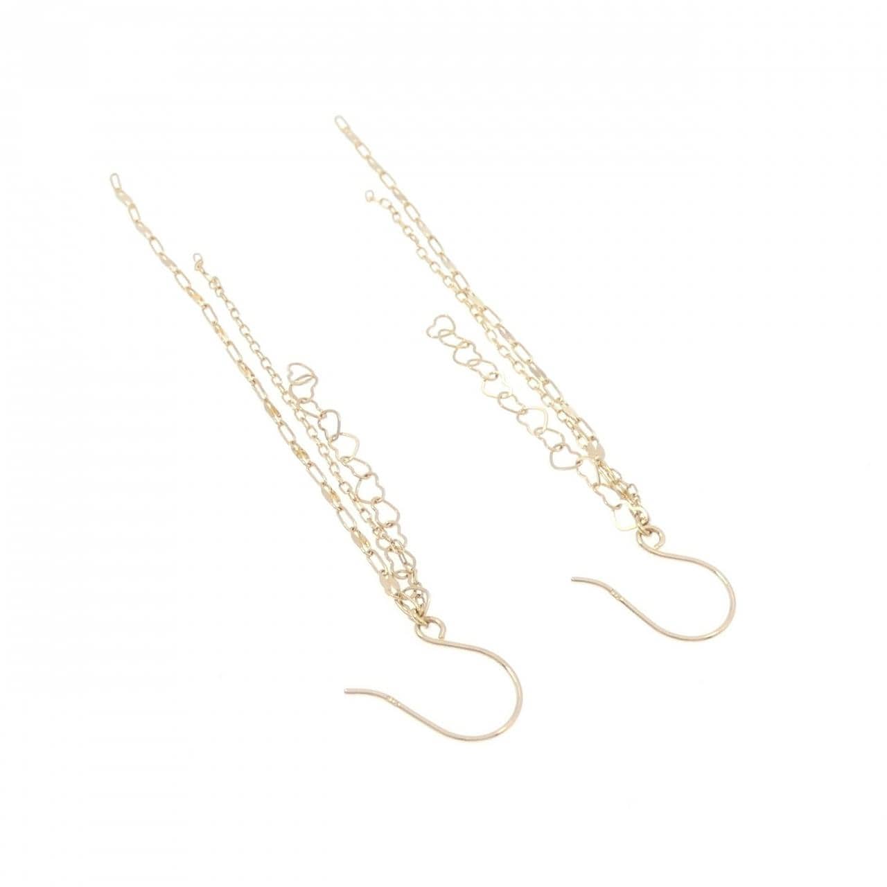 K18YG ハート ピアス