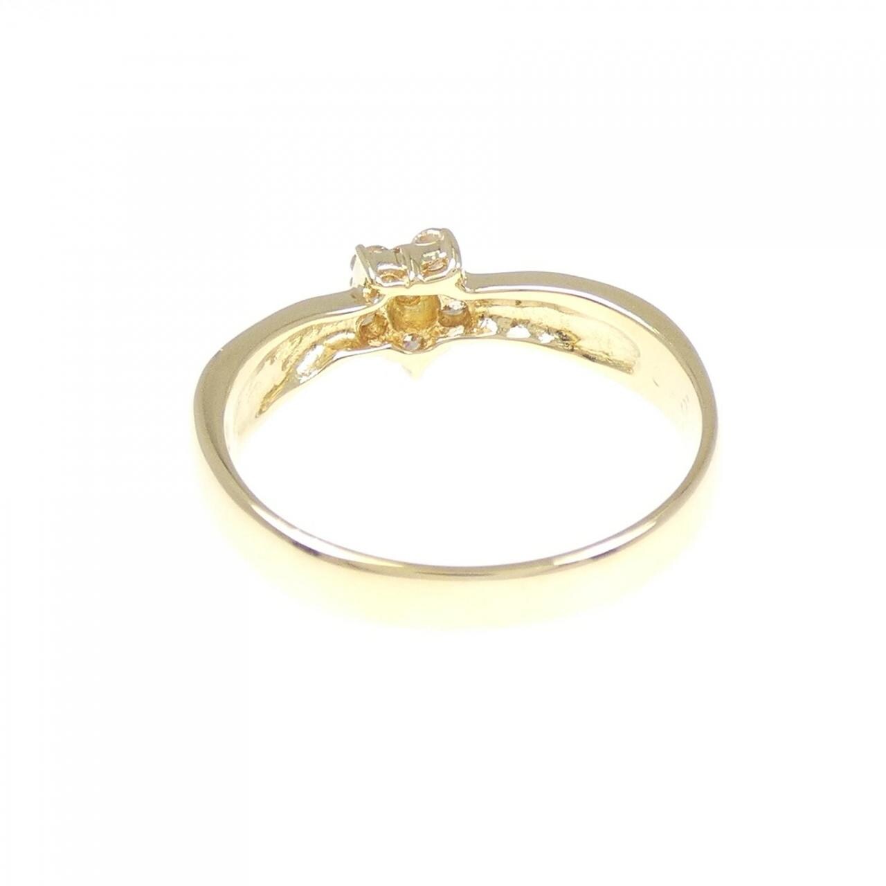 K18YG フラワー ダイヤモンド リング 0.15CT