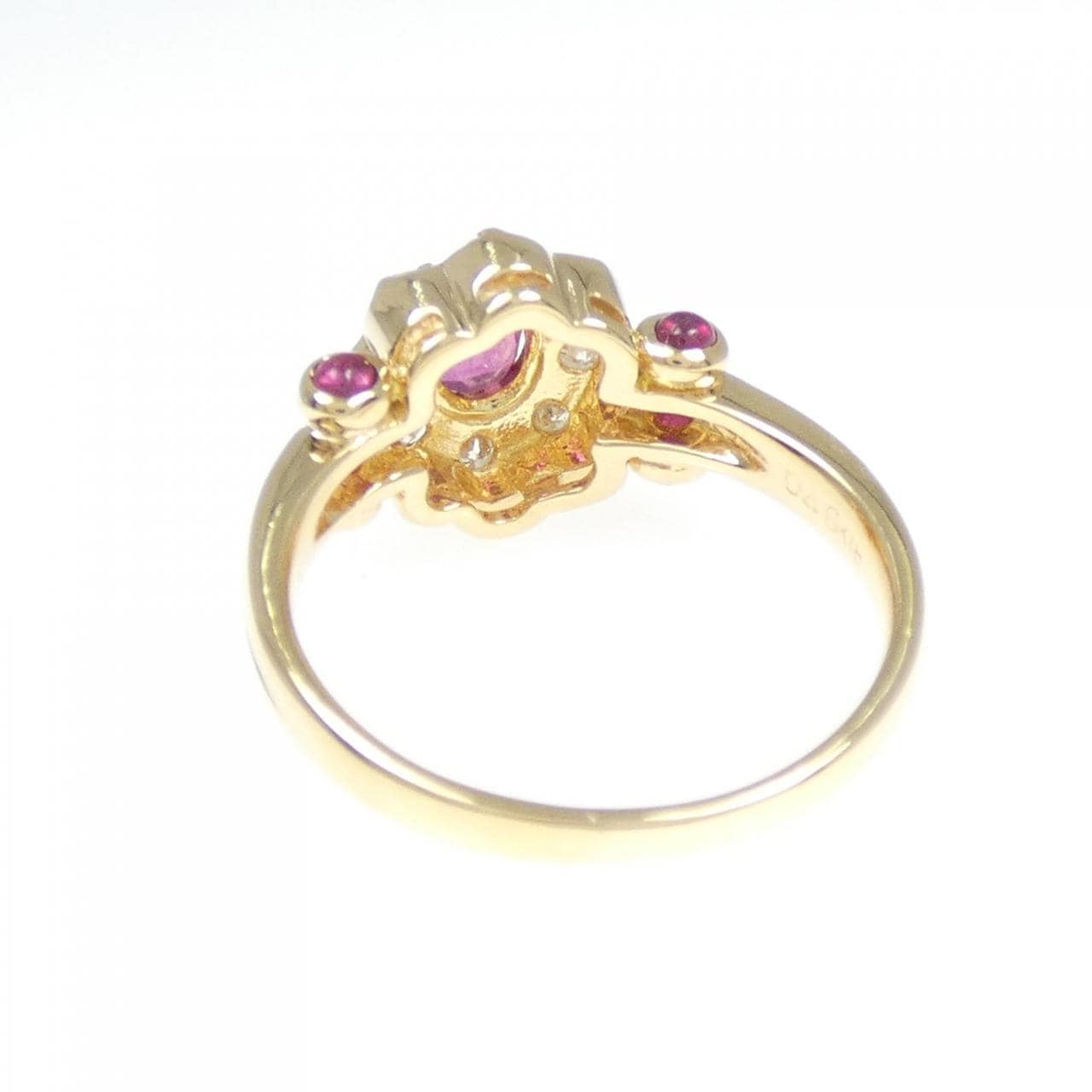 K18YG ルビー リング 0.72CT