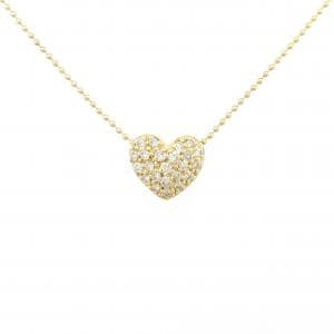 K18YG ハート パヴェ ダイヤモンド ネックレス 0.33CT