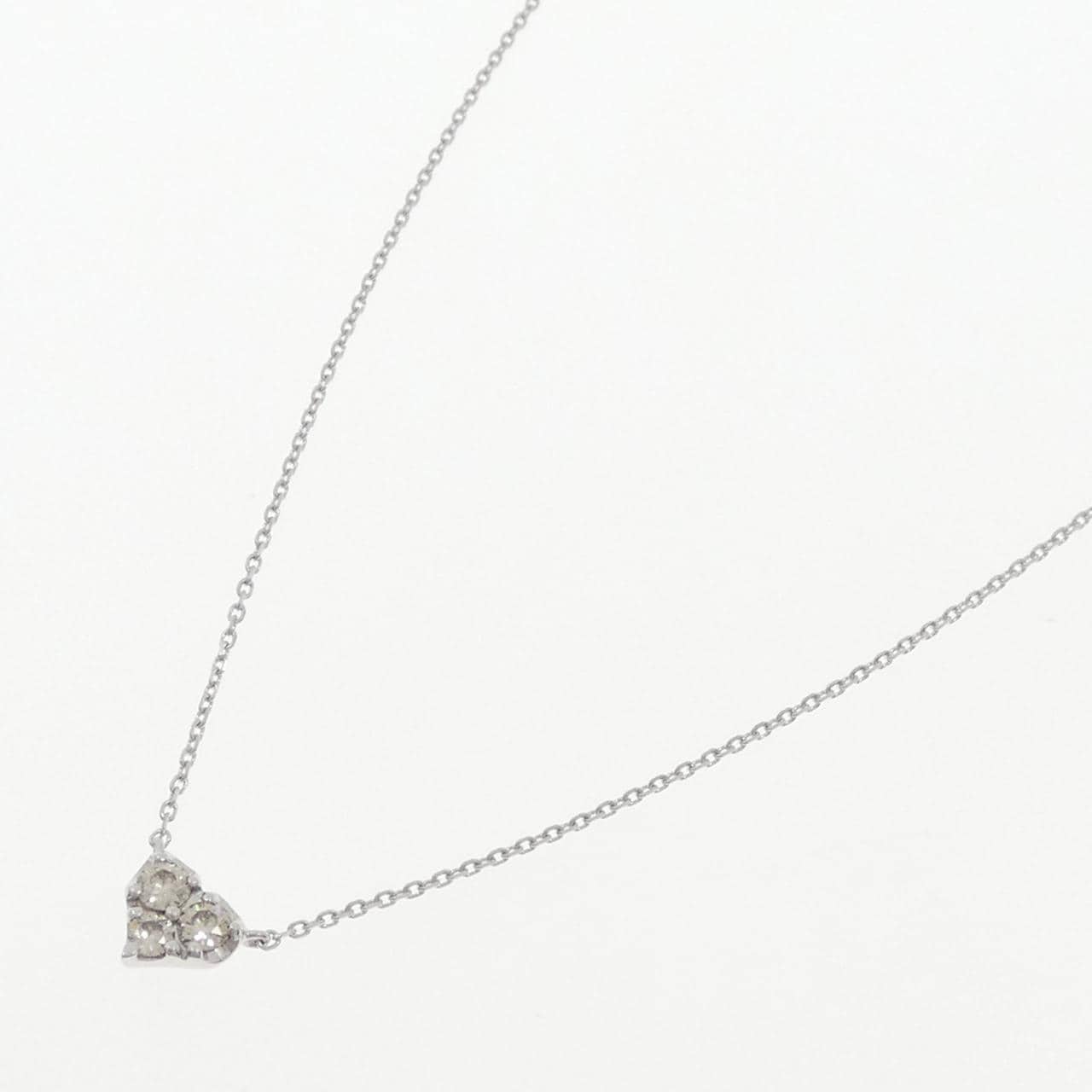 K18WG ハート ダイヤモンド ネックレス 0.20CT
