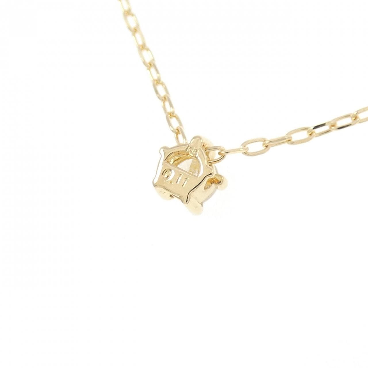 K18YG ソリティア ダイヤモンド ネックレス 0.11CT
