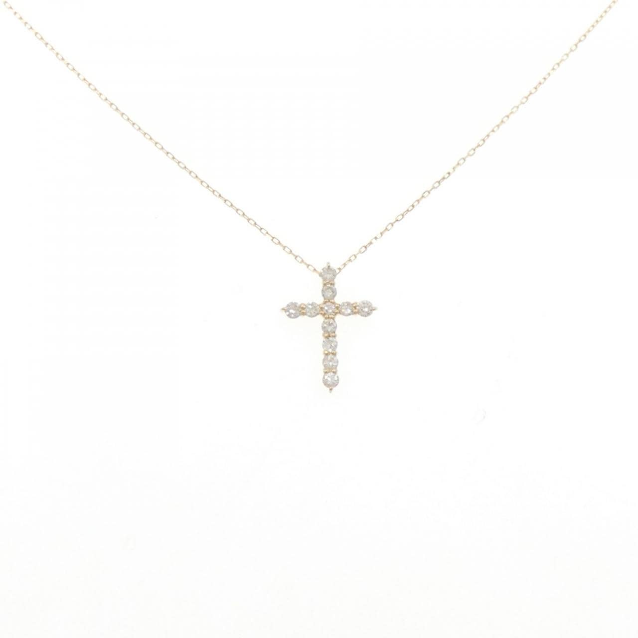 【新品】K18YG クロス ダイヤモンド ネックレス 0.20CT