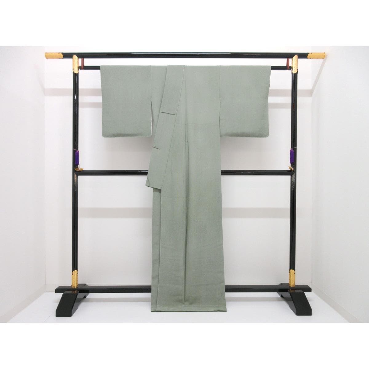 【未使用品】小紋　寺山存男　江戸小紋万筋　丸に三ツ柏　身幅Ｌ寸