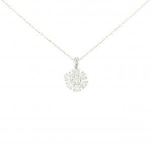 PT900/PT850 フラワー ダイヤモンド ネックレス 1.00CT