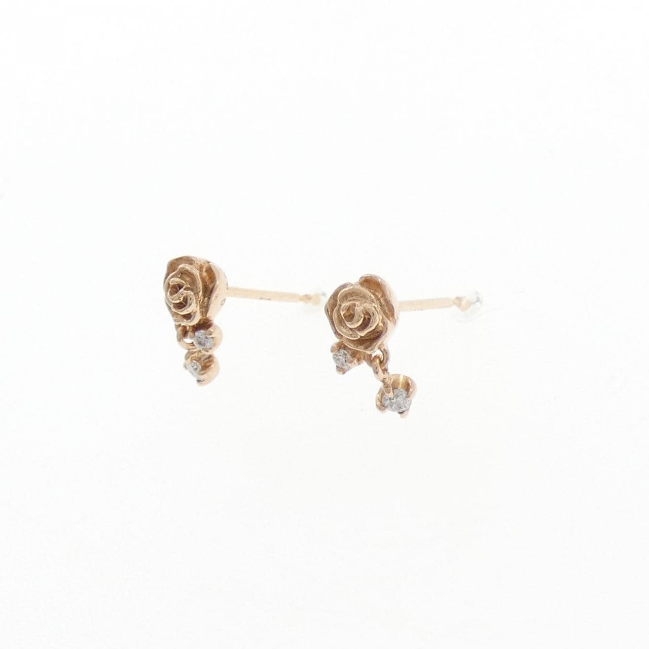K10PG ローズ ダイヤモンド ピアス 0.06CT