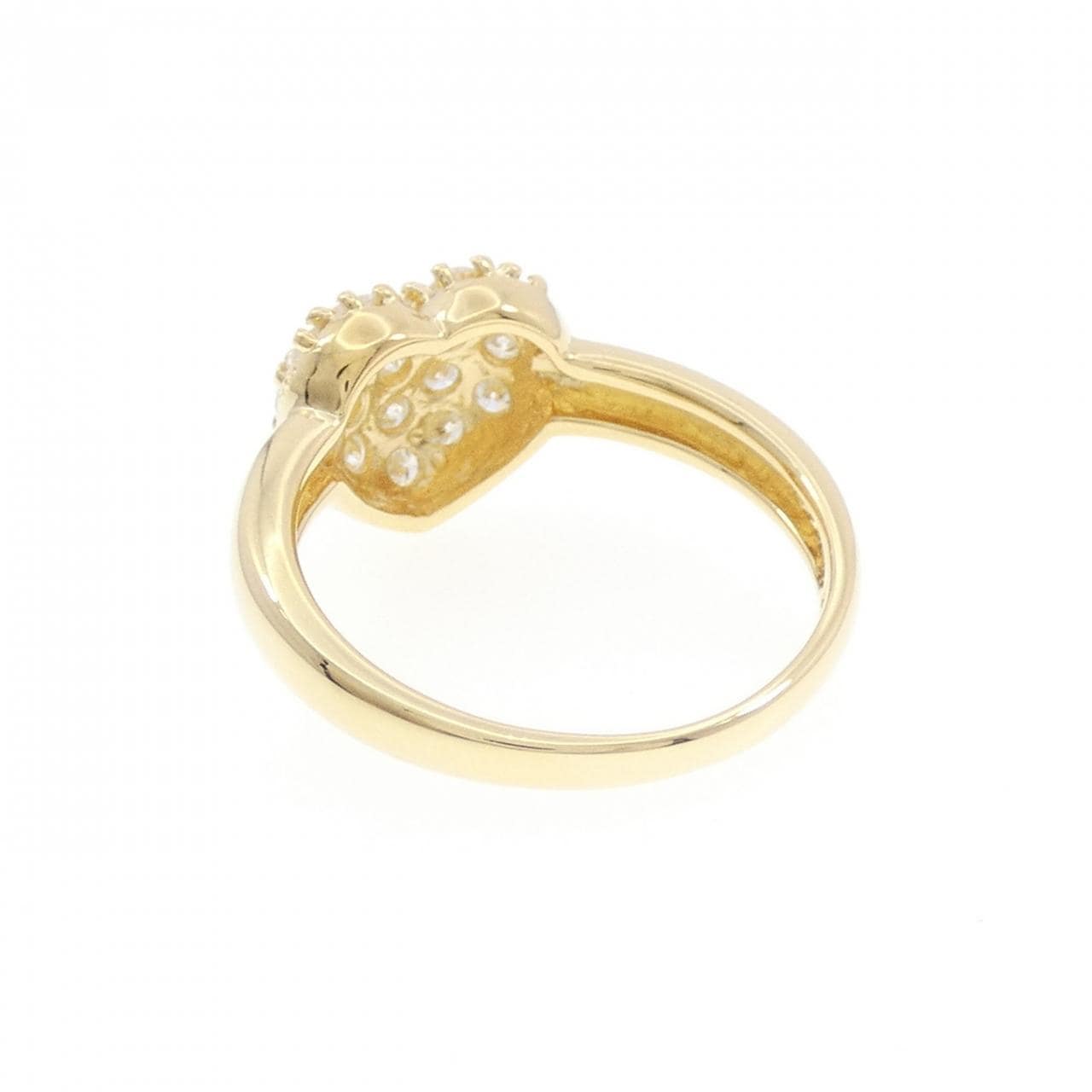 K18YG パヴェ ハート ダイヤモンド リング 0.57CT