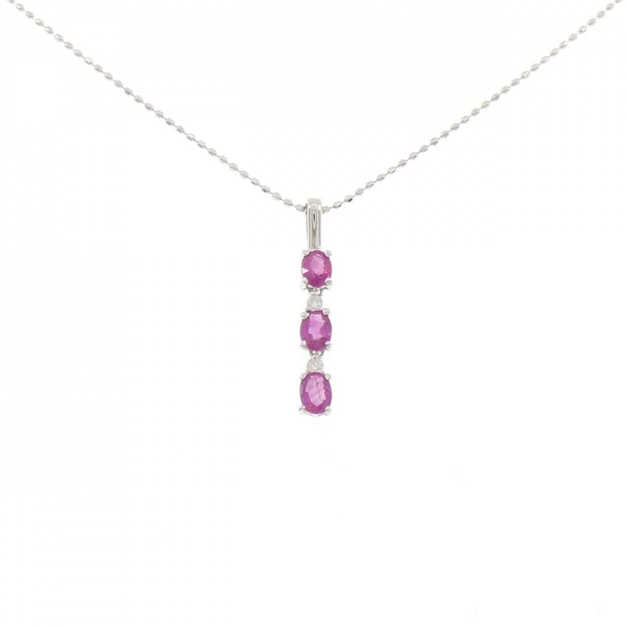 K18WG ルビー ネックレス 0.60CT