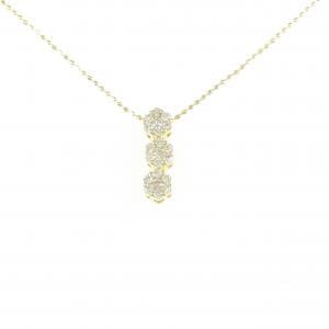 K18YG フラワー ダイヤモンド ネックレス 0.32CT