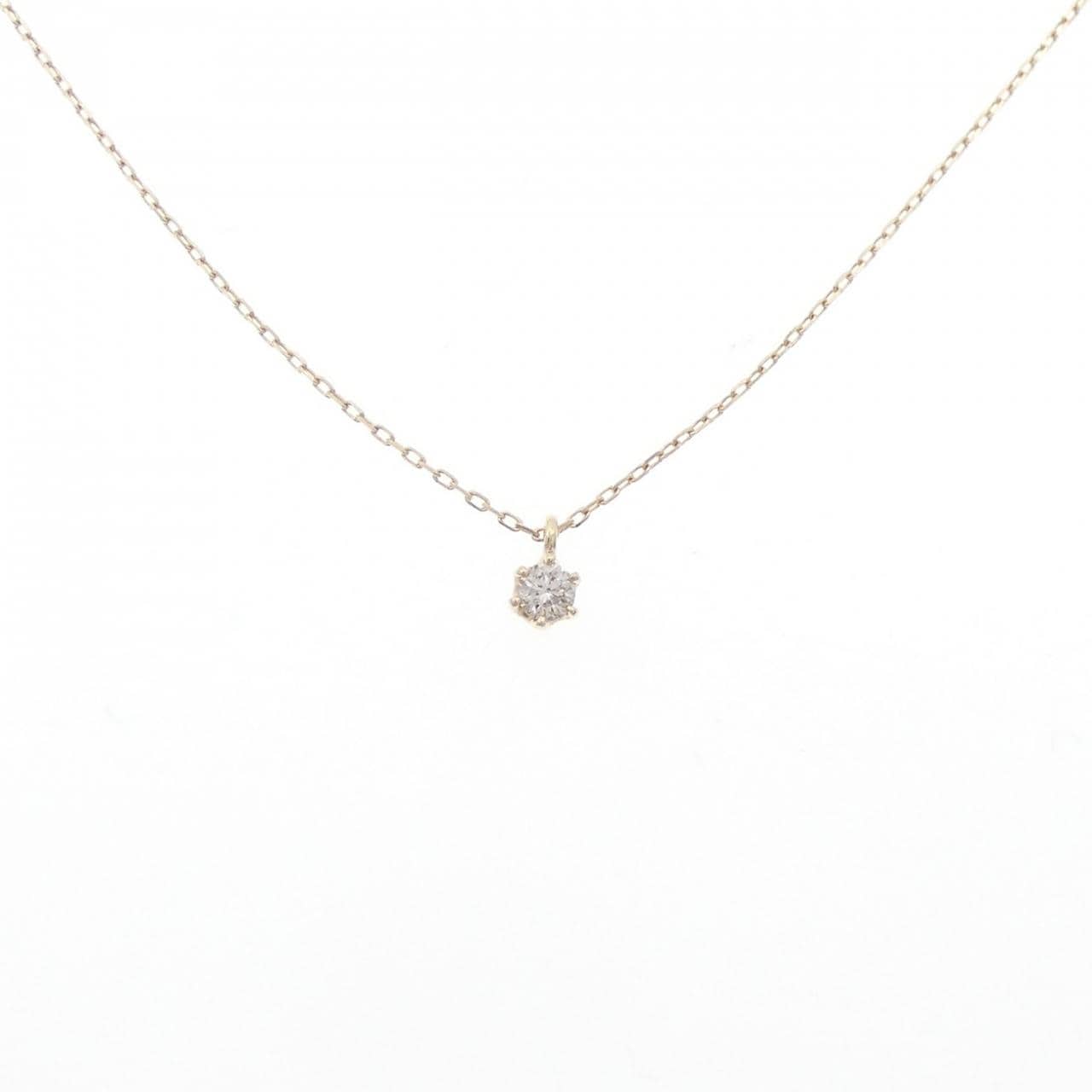 K10YG ソリティア ダイヤモンド ネックレス