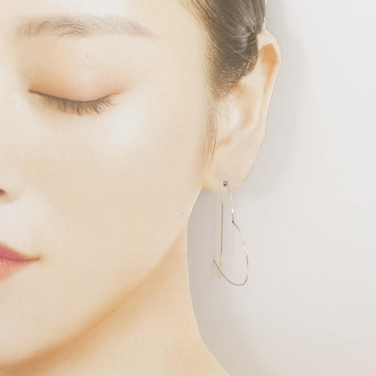 K10YG ハート ピアス