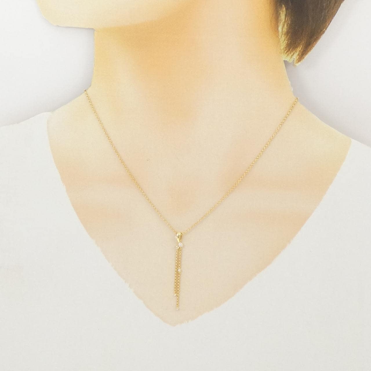 K18YG ダイヤモンド ネックレス 0.07CT