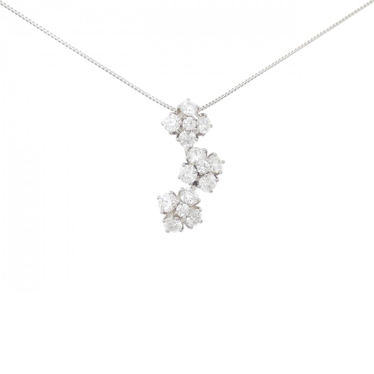 PT フラワー ダイヤモンド ネックレス 0.12CT