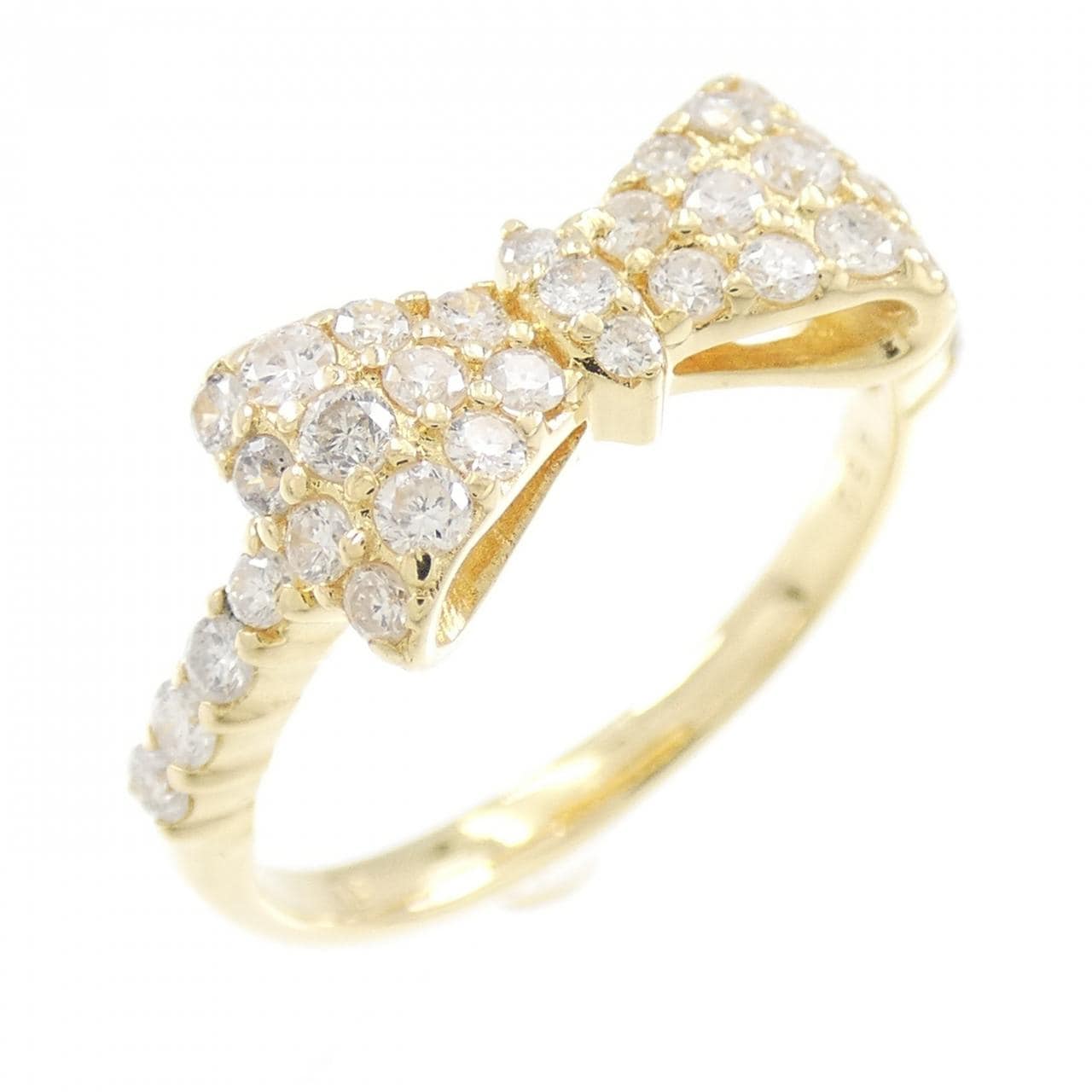 K18YG リボン ダイヤモンド リング 0.50CT