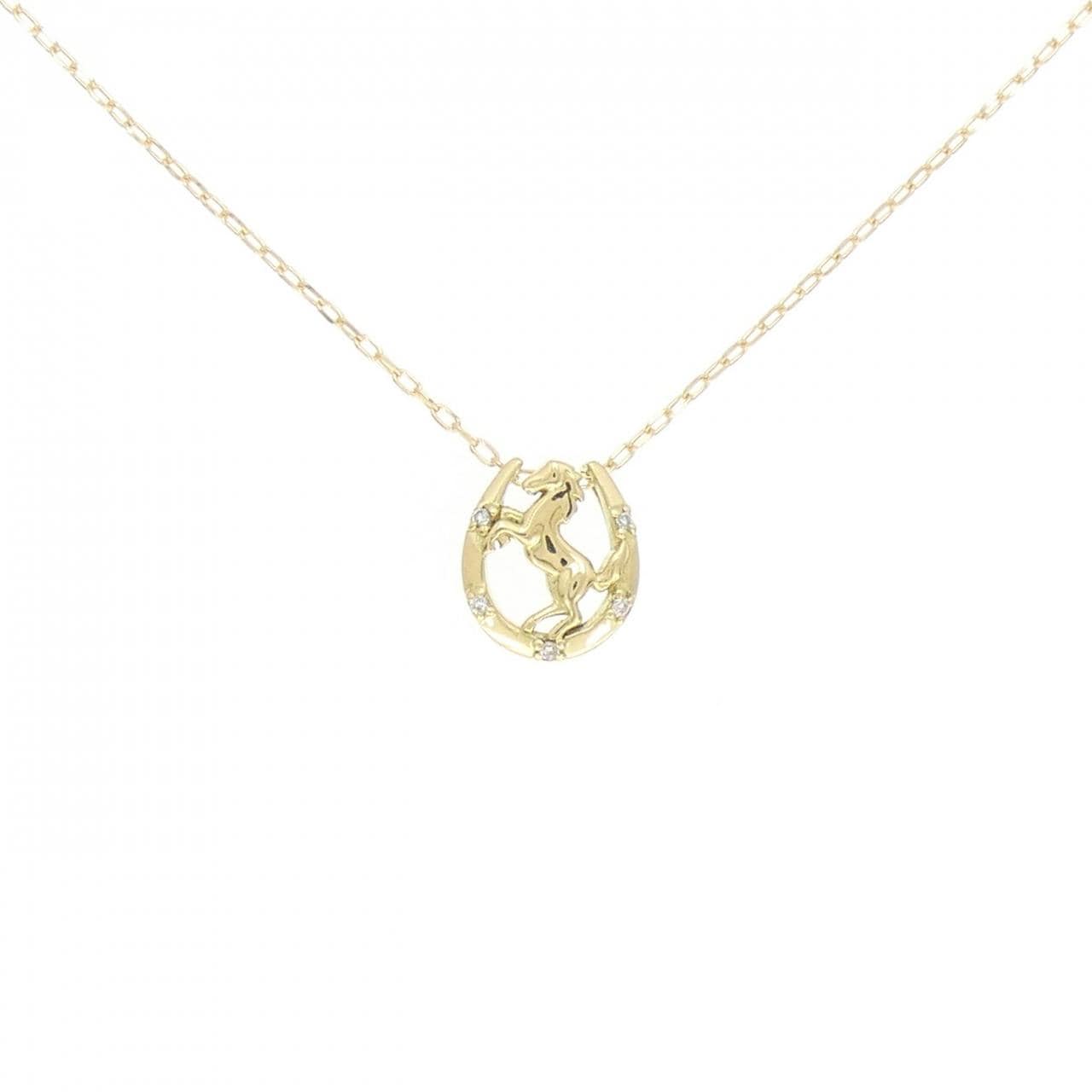 K18YG 马形钻石项链 0.02CT