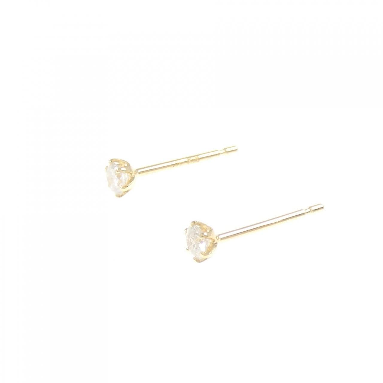 【新品】K18YG ソリティア ダイヤモンド ピアス 0.12CT