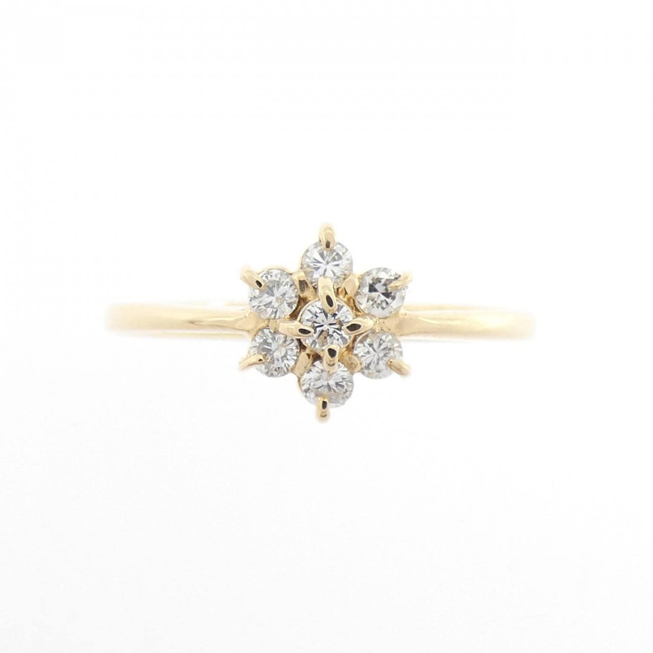 K18YG フラワー ダイヤモンド リング 0.16CT