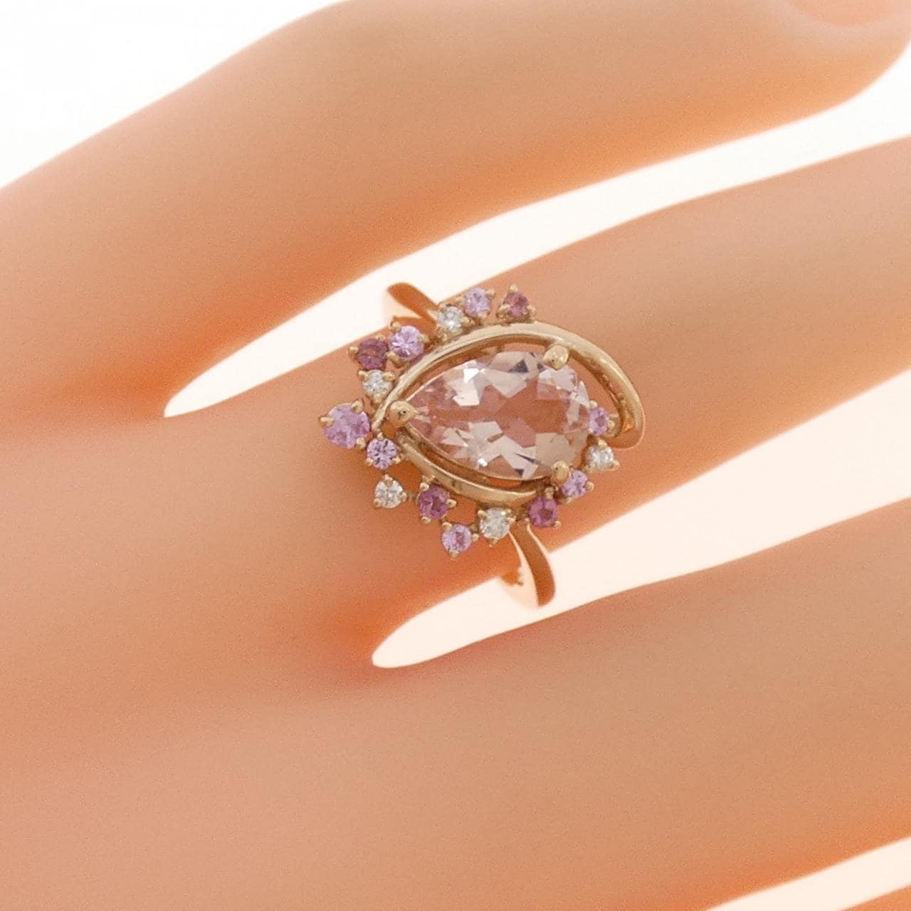 K18PG モルガナイト リング 1.01CT