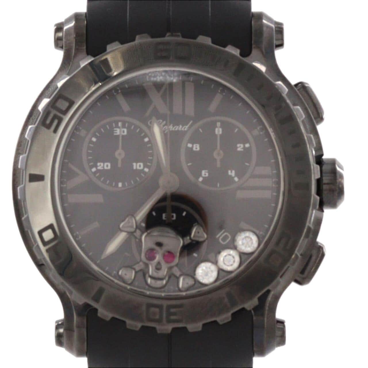 ショパール ハッピースポーツクロノグラフ PVD･3P&スカルモチーフ 288499-3017 SS クォーツ