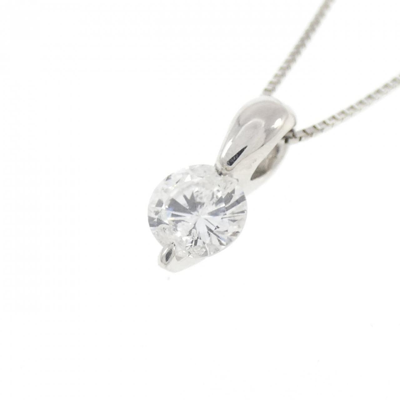 PT900/PT850 ソリティア ダイヤモンド ネックレス 0.4CT