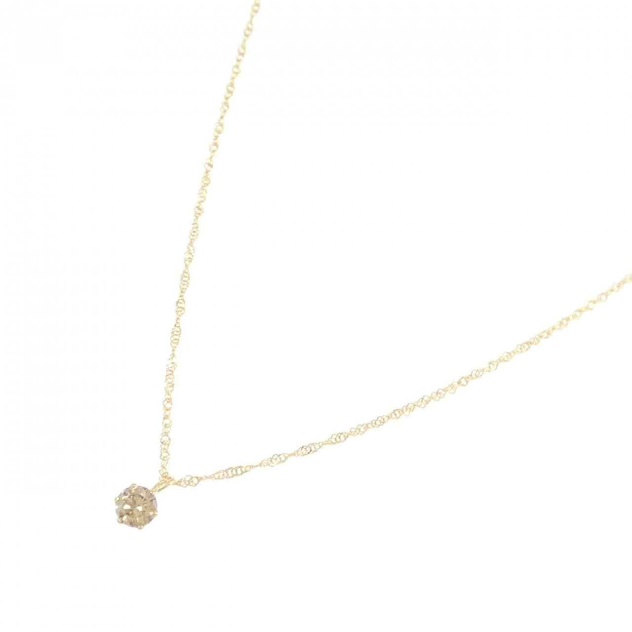 K18YG Solitaire Diamond Necklace 0.15CT