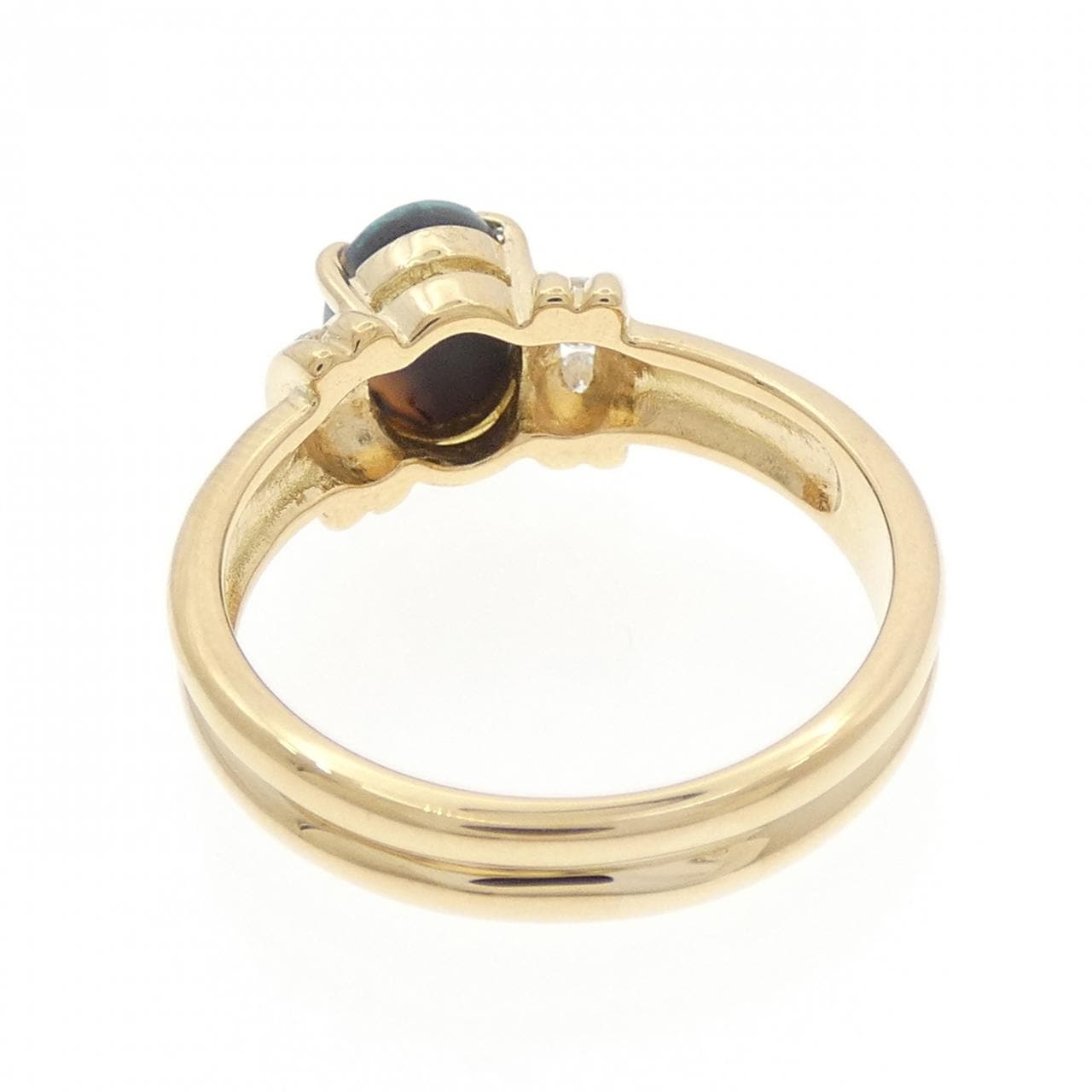 750YG ブラックオパール リング