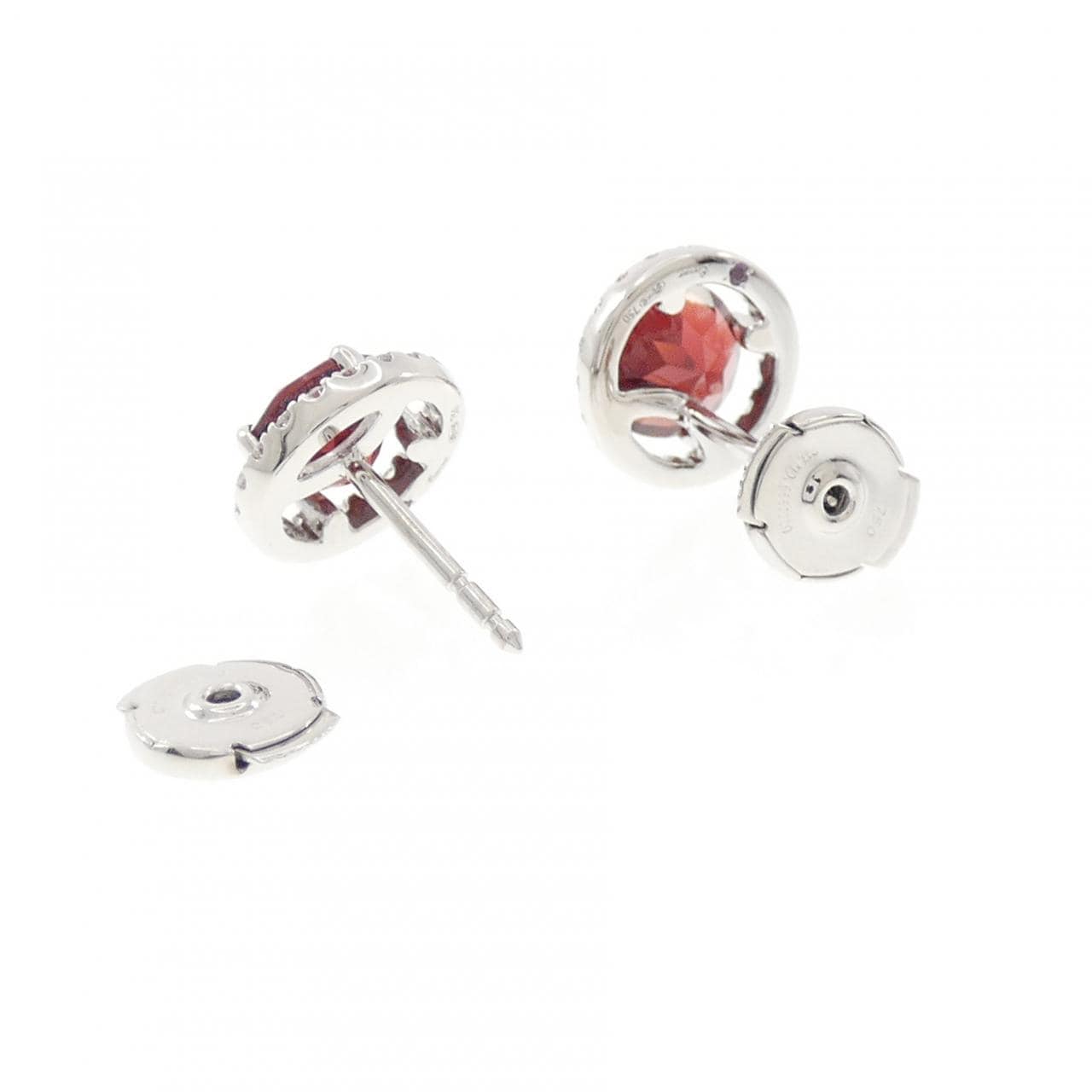 750WG ガーネット ピアス