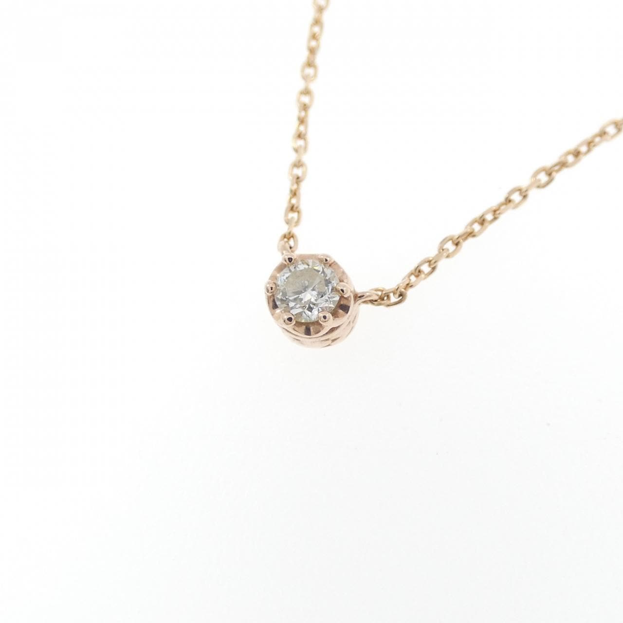 K10PG ソリティア ダイヤモンド ネックレス 0.10CT