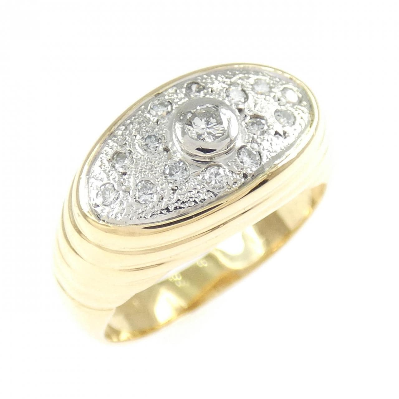 K18YG/PT900 ダイヤモンド リング 0.07CT