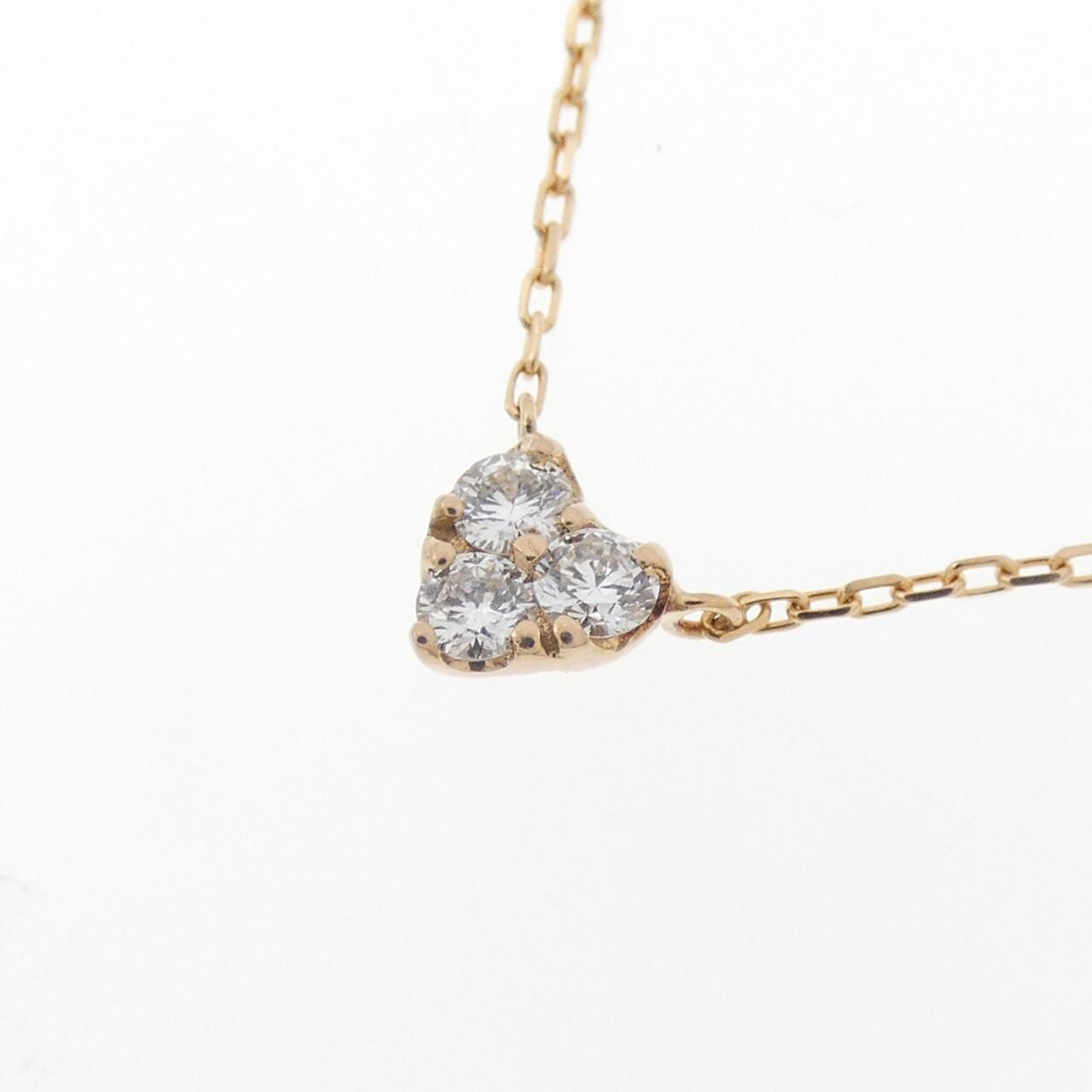 K18PG ハート ダイヤモンド ネックレス 0.11CT