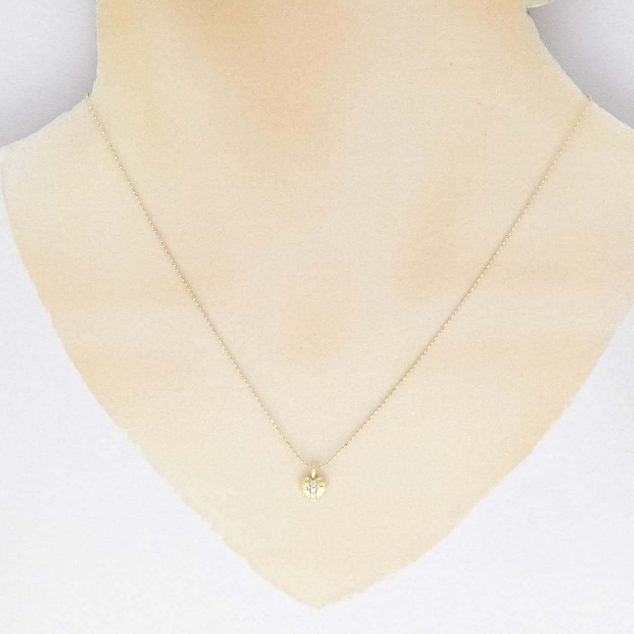 K18YG ハート ダイヤモンド ネックレス 0.04CT