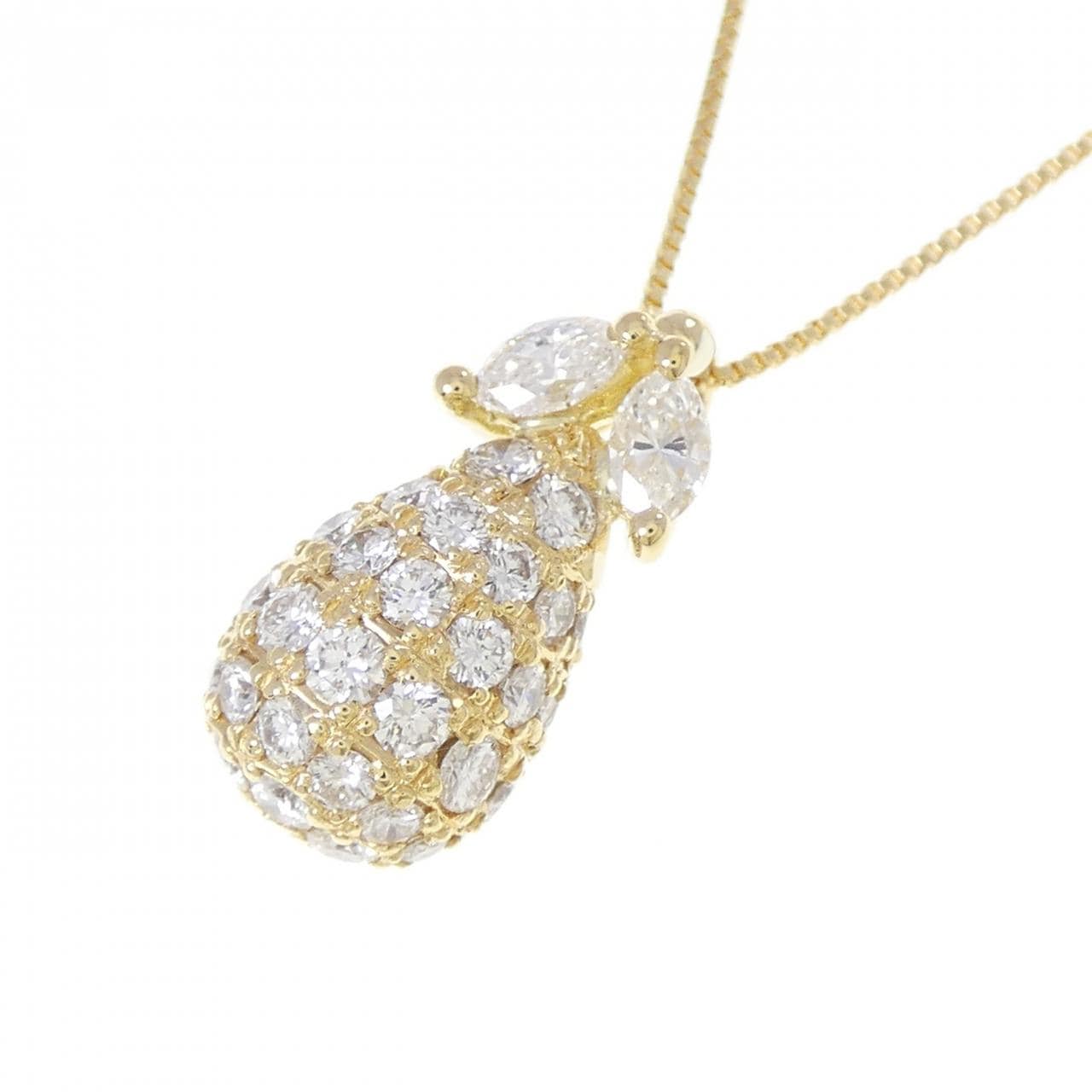 K18YG パヴェ ダイヤモンド ネックレス 2.00CT