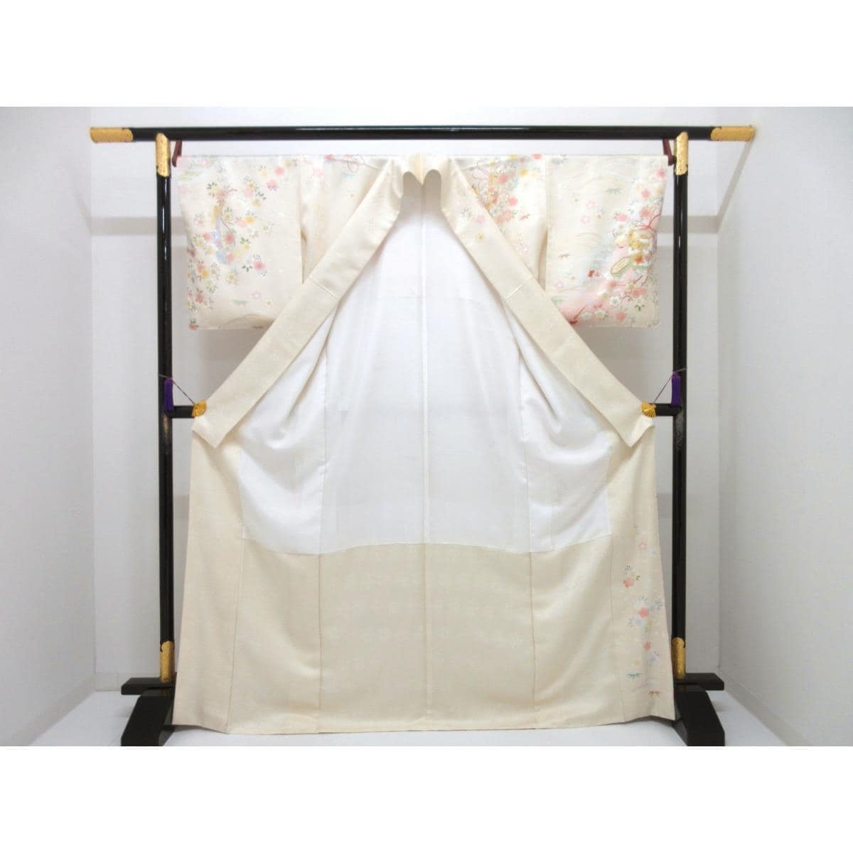 【新品】訪問着　友禅金彩加工　刺繍入りボカシ染