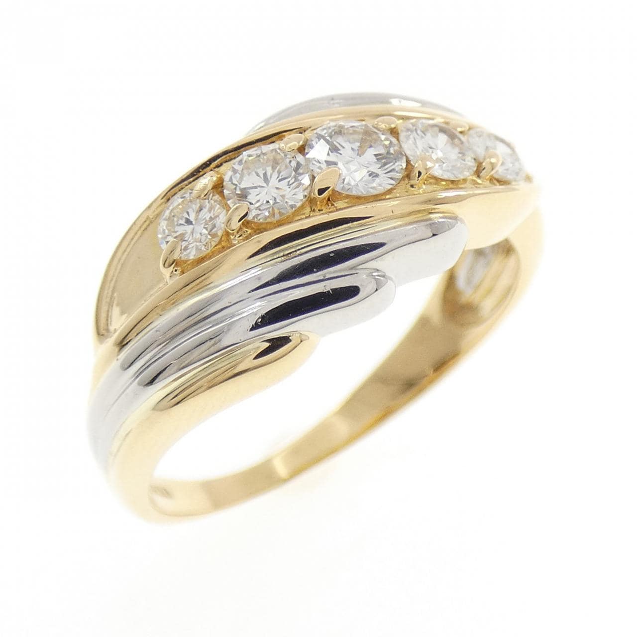 K18YG/PT900 ダイヤモンド リング 0.50CT