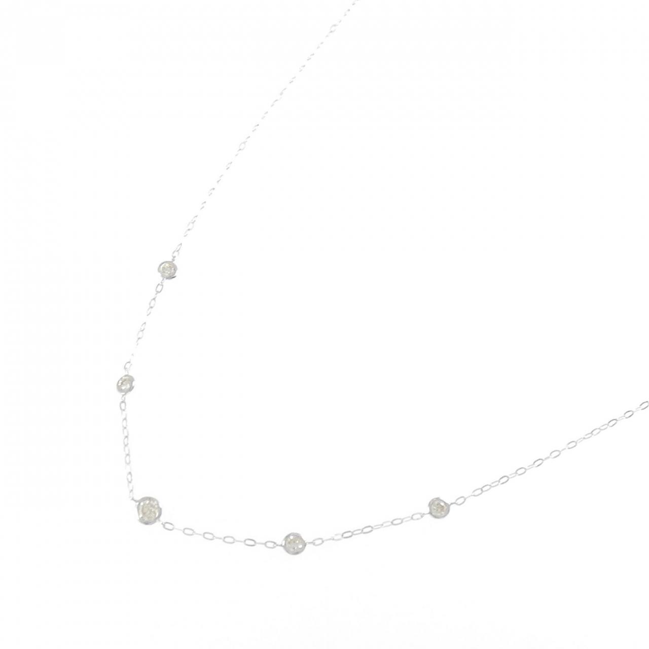 K18WG ダイヤモンド ネックレス 0.15CT
