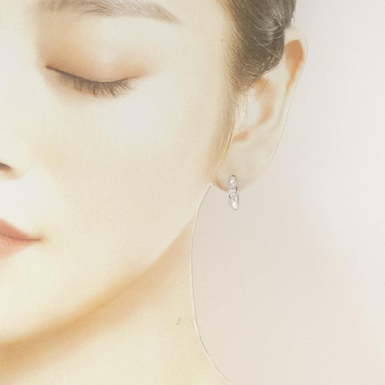 K10WG ダイヤモンド ピアス 0.14CT