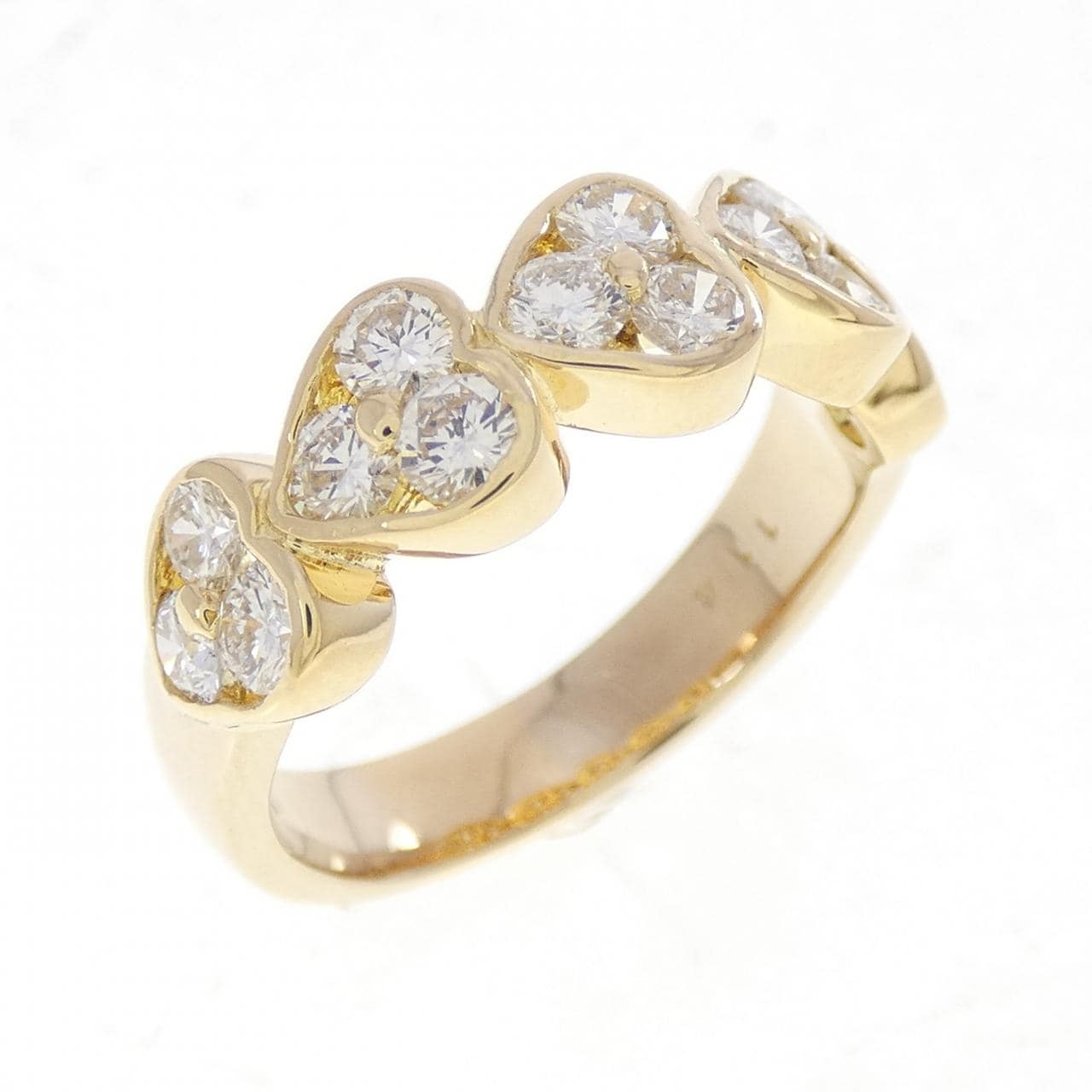 K18YG ハート ダイヤモンド リング 1.14CT