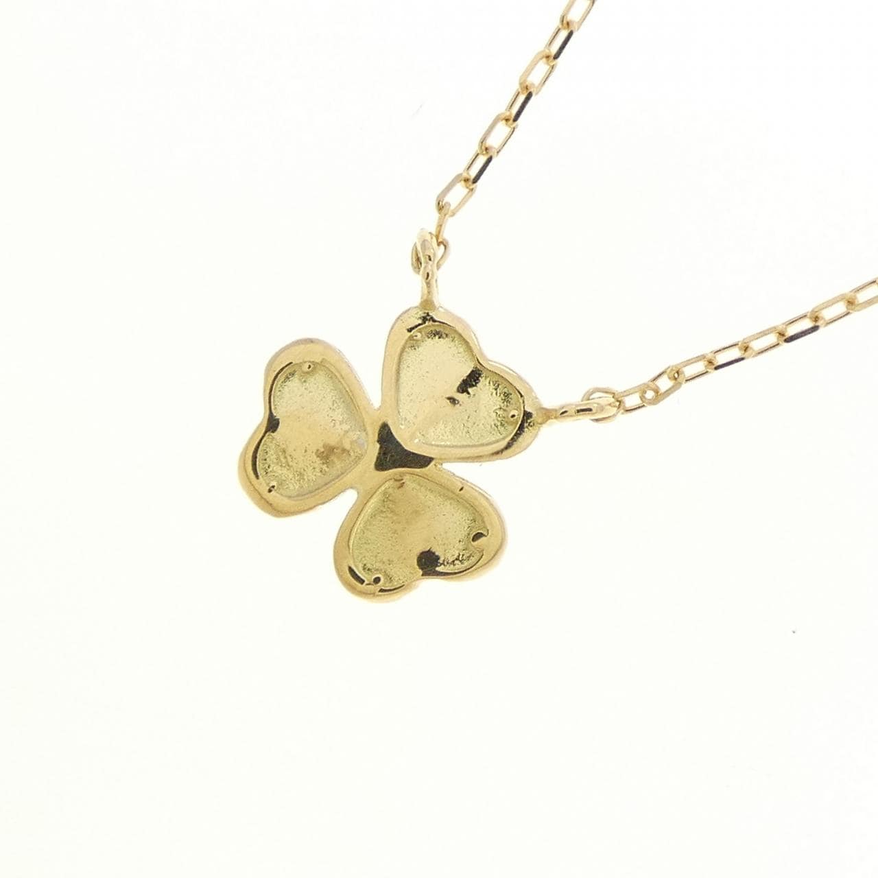 K18YG クローバー ダイヤモンド ネックレス 0.03CT