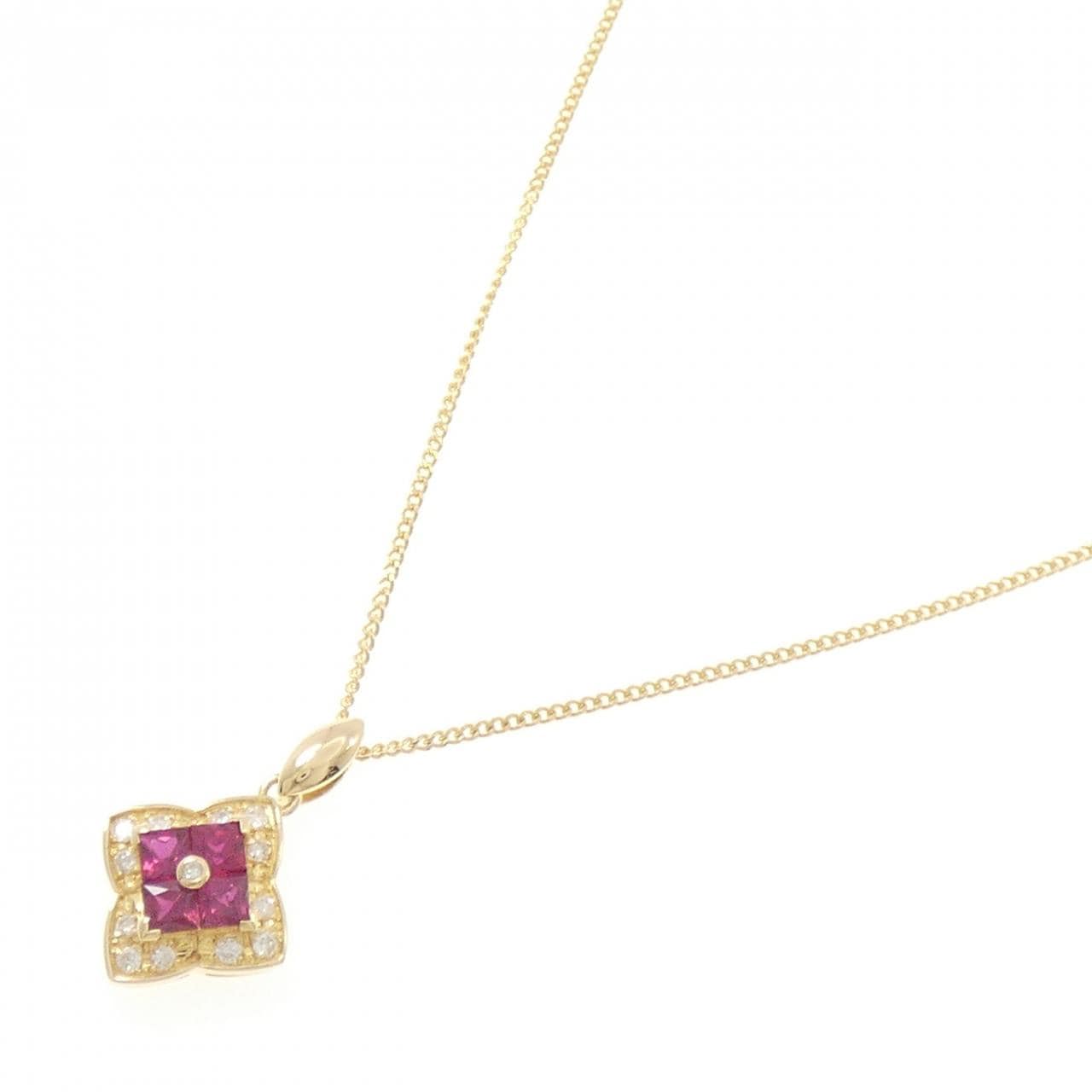 K18YG ルビー ネックレス 0.97CT