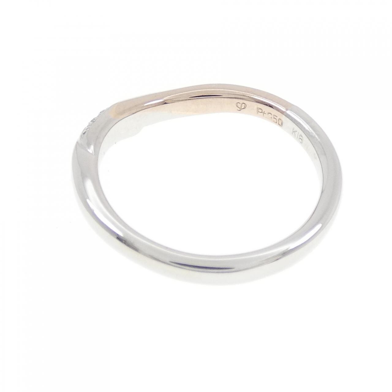 PT950/K18PG ダイヤモンド リング 0.03CT