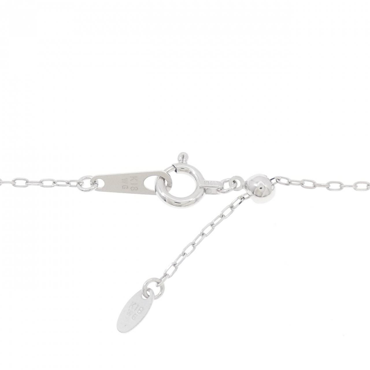 K18WG クラウン ダイヤモンド ネックレス 0.08CT