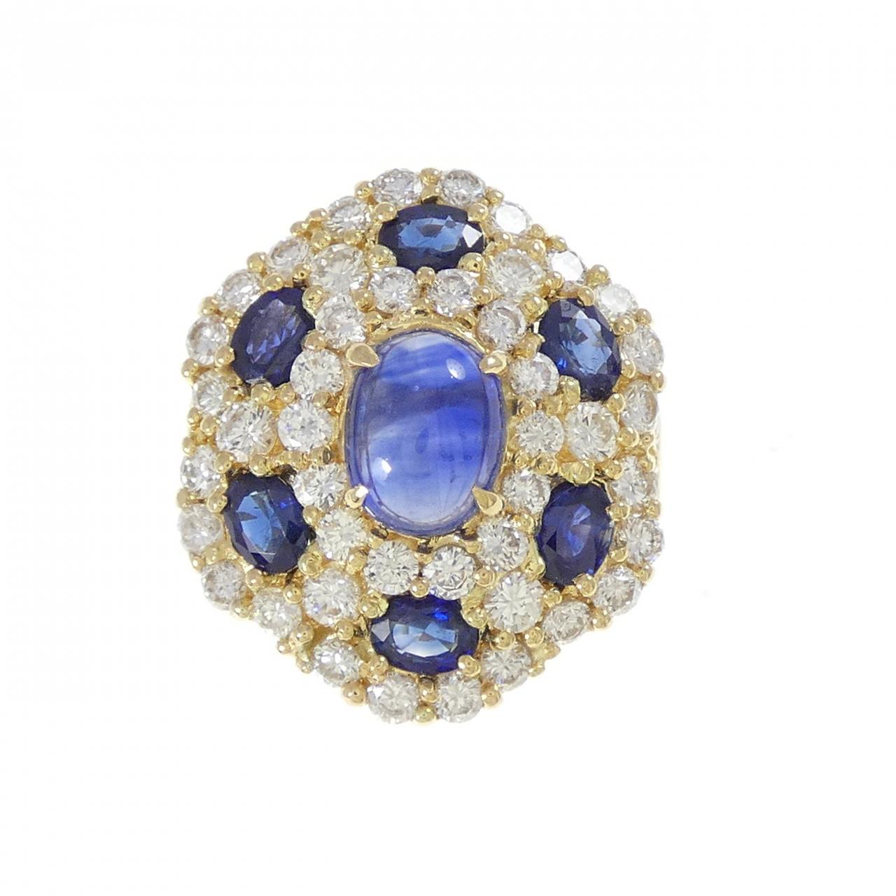K18YG サファイヤ リング 3.44CT