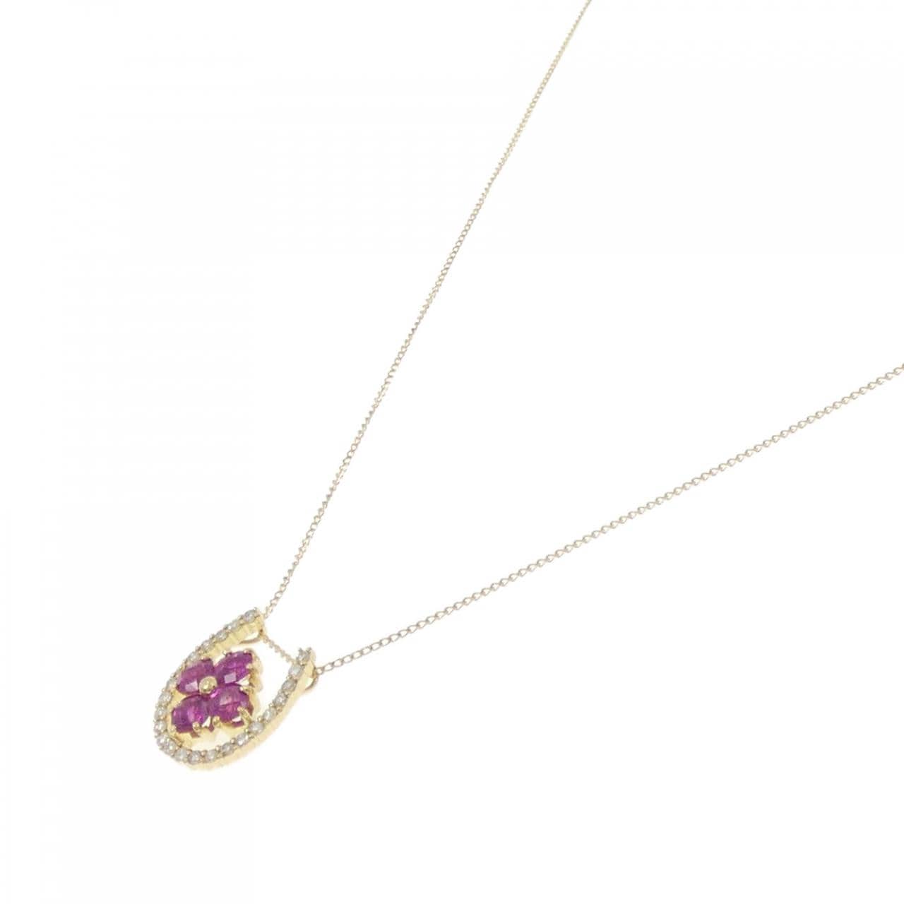 【新品】K18YG ルビー ネックレス 0.50CT