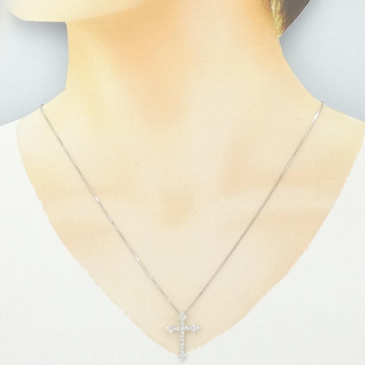 PT900/PT850 クロス ダイヤモンド ネックレス 0.50CT