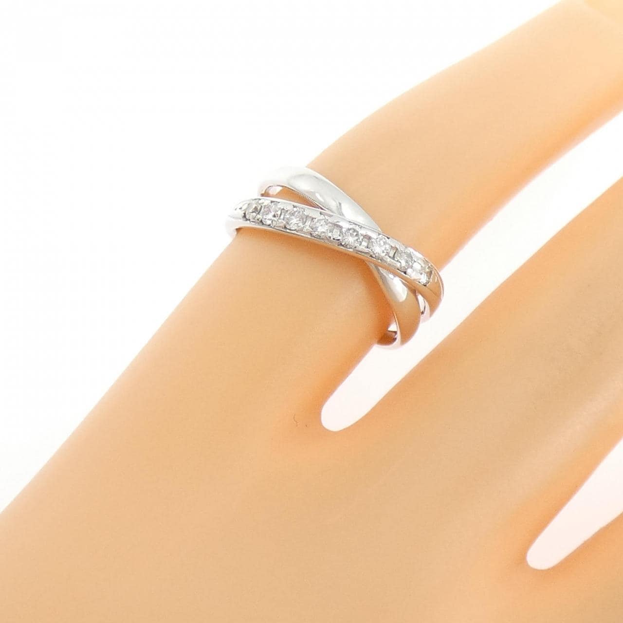 K18WG ダイヤモンド ピンキーリング 0.15CT